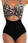 Blueberi B Women's Tied Crisscross Cutout One-Piece Swimwear Polyester Spandex Size S-XL