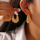 Women's Copper Glass Stone U Shape Earrings
