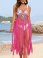 Blueberi B Women’s Fringe Spaghetti Strap Cover-Up Acrylic One Size