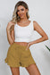 Blueberi B Women's Full Size Drawstring Ruffle Hem Shorts Cotton Size S-3XL