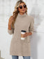 Blueberi B Women’s Slit Mock Neck Long Sleeve T-Shirt Rayon Polyester Spandex Size S-2XL