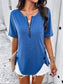 Blueberi B Women's Half Zip Half Sleeve T-Shirt Polyester Viscose Elastane Size S-XL
