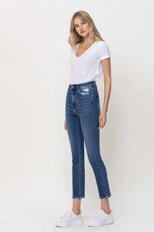 Vervet by Flying Monkey Stretch High Rise Slim Straight Ankle Jeans