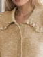 Blueberi B Women’s Frill Button Up Collared Neck Long Sleeve Cardigan Polyester Cotton Size S-XL