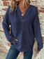 Blueberi B Women’s Waffle Knit Long Sleeve Drawstring Hooded Top Polyester Elastane S-2XL