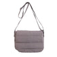 Afton Quilted Puffer Easy-Wipe Nylon Foldover Crossbody Bag with Magnetic Clasp | Almond, Black, Gray, Olive