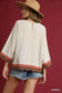 Blueberi Boutique Umgee scalloped hem color block top back view with keyhole detail