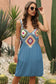 Blueberi B Women's Geometric V-Neck Spaghetti Strap Cover Up Dress Acrylic Polyester One Size