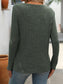 Blueberi B Women's Ribbed V-Neck Long Sleeve T-Shirt Rayon Polyester Size S-2XL