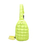 Skyler Quilted Puffer Nylon Sling Bag with Double D-Ring Clasps