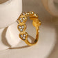 Women’s Stainless Steel Inlaid Zircon Heart Ring