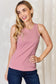 Basic Bae Women’s Full Size Round Neck Slim Tank Nylon Spandex Size S-3XL