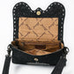 American Darling Genuine Suede Embossed Leather Western Crossbody Bag | 6.5" x 11" x 2"