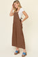 Double Take Women’s Full Size Texture Sleeveless Wide Leg Overall Cotton Size S-3XL