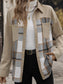 Blueberi B Women’s Perfect Plaid Snap Down Long Sleeve Shacket Polyester Cotton Size S-XL