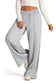 Blueberi B Women’s Drawstring Elastic Waist Wide Leg Pants Polyester Size S-2XL