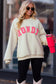 Blueberi B Women’s HOWDY Patched Round Neck Sherpa Sweatshirt Polyester Size S-2XL