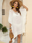 Blueberi B Women's Cutout Ruffled Half Sleeve Cover-Up Polyester One Size