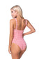 Women's Textured Plaid Cutout One Piece Swimsuit Nylon Spandex Size S-L