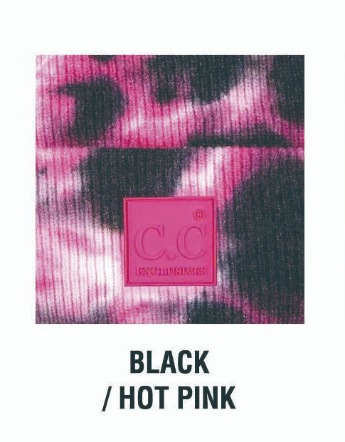 C.C® 52% Viscose 28% Polyester 20% Nylon Super Soft Tie Dye Fold-Over Cuff Boyfriend Beanie | Teen–Adult