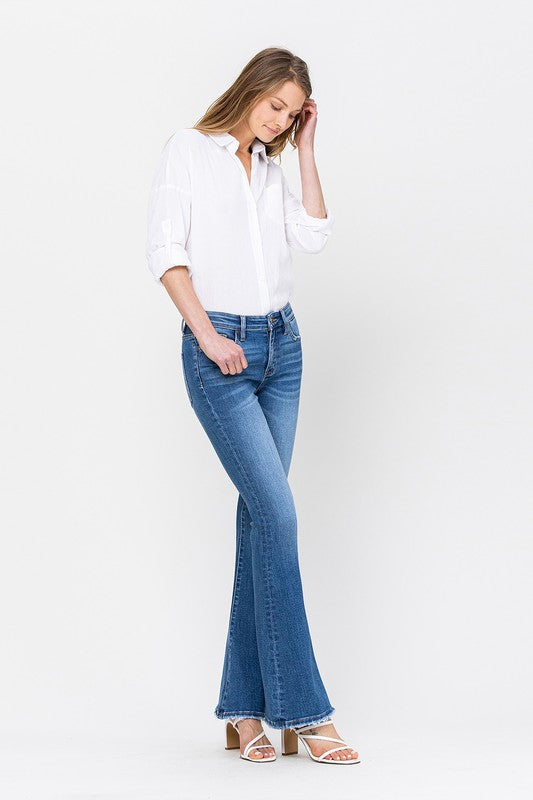 Vervet by Flying Monkey 34 Inch Mid Rise Flare Jeans