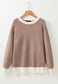 Blueberi B Women’s Striped Round Neck Long Sleeve Sweater Viscose Polyester Polymide Size S-2XL