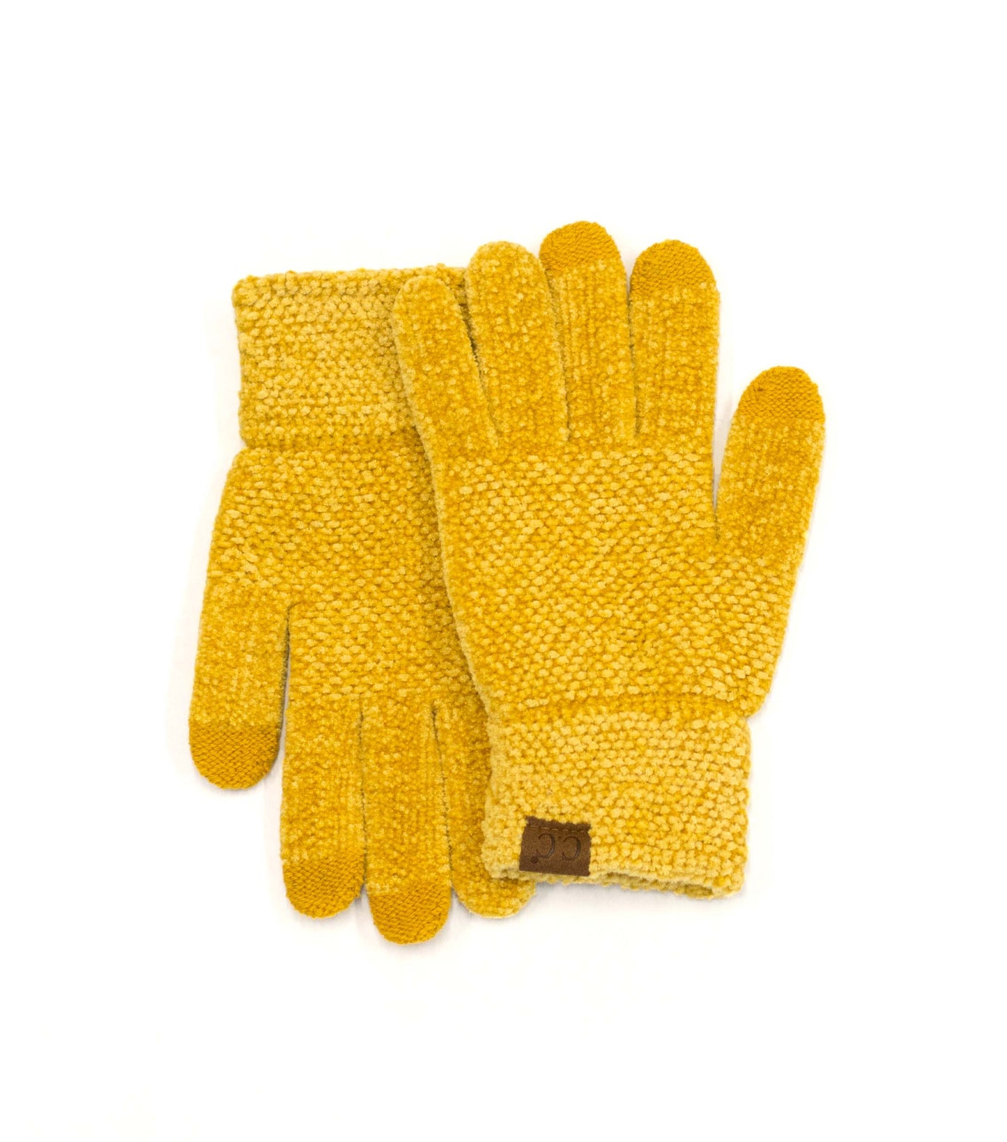 C.C® 100% Buttery Soft Chenille Polyester Touchscreen Compatible Gloves | One Size Teen–Adult