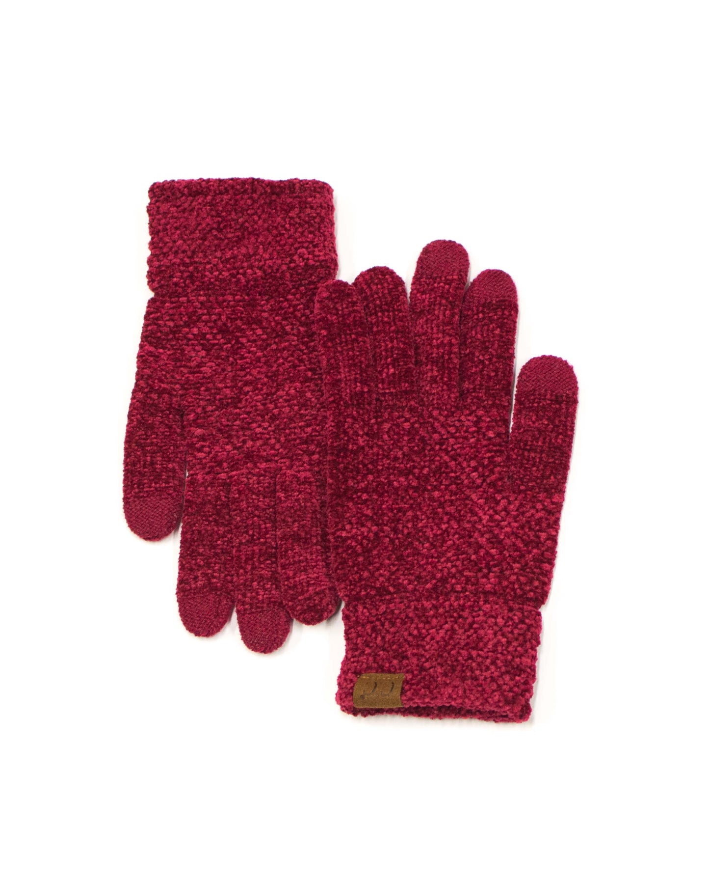 C.C® 100% Buttery Soft Chenille Polyester Touchscreen Compatible Gloves | One Size Teen–Adult