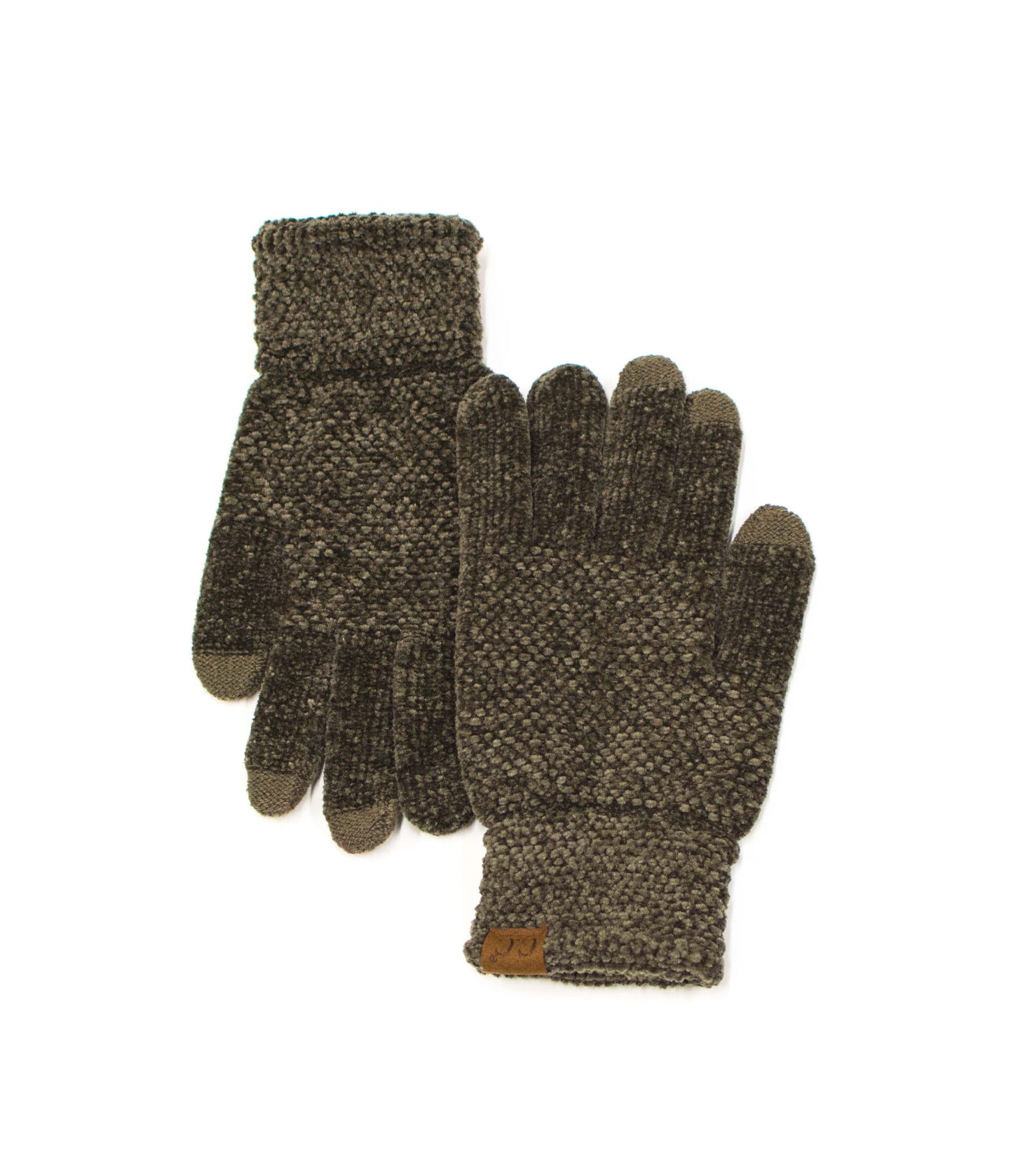 C.C® 100% Buttery Soft Chenille Polyester Touchscreen Compatible Gloves | One Size Teen–Adult