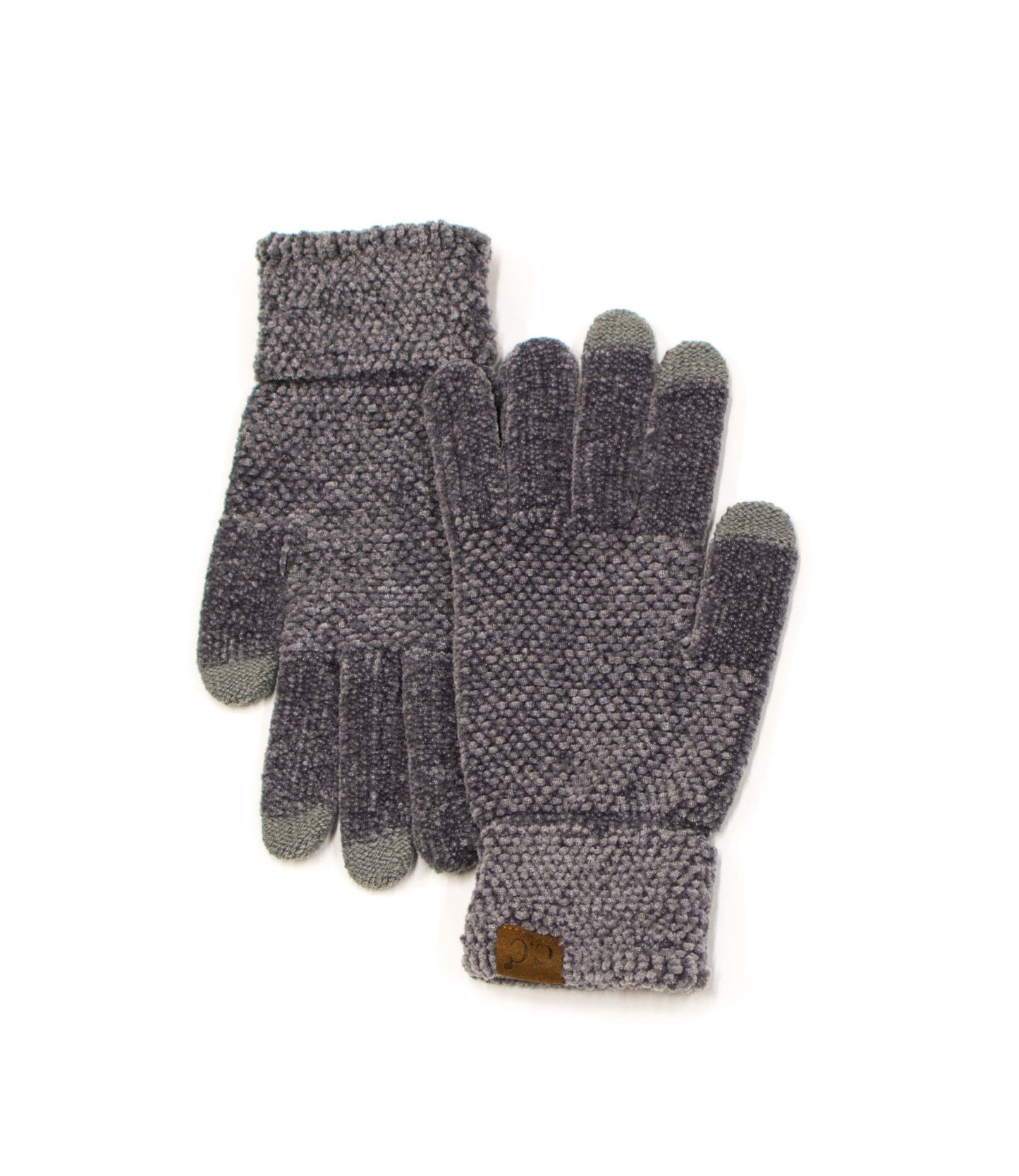 C.C® 100% Buttery Soft Chenille Polyester Touchscreen Compatible Gloves | One Size Teen–Adult