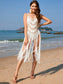 Blueberi B Women's Fringe Openwork Spaghetti Strap Swimsuit Cover-Up Acrylic Size S-XL