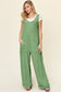 Double Take Women’s Full Size Texture Sleeveless Wide Leg Jumpsuit Polyester Spandex Size S-3XL