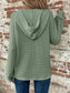 Blueberi B Women’s Waffle Knit Long Sleeve Drawstring Hooded Top Polyester Elastane S-2XL