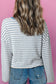 Blueberi B Women’s Striped Round Neck Dropped Shoulder Long Sleeve Top Cotton Polyester Elastane Size S-XL