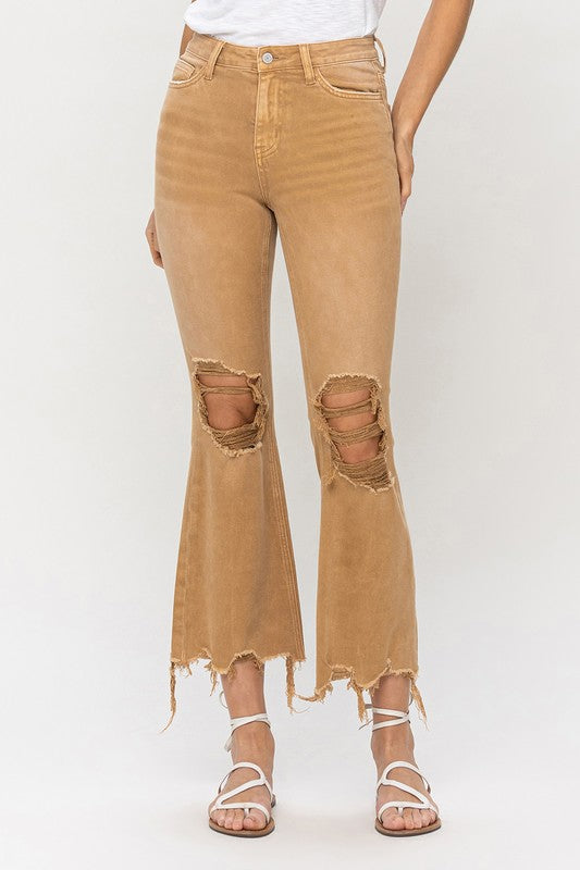 Vervet by Flying Monkey Vintage High Rise Distressed Flare Jeans