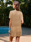 Blueberi B Women’s Openwork Round Neck Short Sleeve Cover-UP Viscose Size S-XL