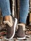 Blueberi B Furry Suede Round Toe Flat Sneakers Faux Fur Suede Rubber Size 5-11