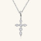 Women's 925 Sterling Silver Moissanite Cross Pendant Necklace