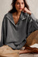 Blueberi B Women’s Exposed Seam Side Slit Long Sleeve Sweatshirt Polyester Viscose Size S-XL