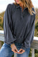 Blueberi B Women’s Quarter-Snap Collared Long Lantern Sleeve Sweatshirt Polyester Elastane Size S- 2XL