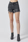 RISEN Women's  Raw Hem Denim Shorts with Pockets Cotton Polyester Spandex Size XS-3XL