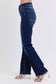 Judy Blue Women’s Full Size Raw Hem Straight Leg Jeans Cotton Polyester Spandex Size 0-24W