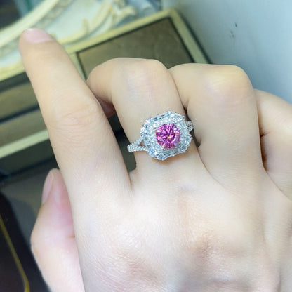 Women's 1 Carat Moissanite Zircon 925 Sterling Silver Ring