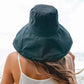 100% Polyester Lined Foldable Drawstring Cargo Wide Brim Sun Hat with Wire Brim | One Size