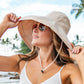 100% Polyester Lined Foldable Drawstring Cargo Wide Brim Sun Hat with Wire Brim | One Size