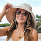 100% Polyester Lined Foldable Drawstring Cargo Wide Brim Sun Hat with Wire Brim | One Size