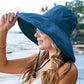100% Polyester Lined Foldable Drawstring Cargo Wide Brim Sun Hat with Wire Brim | One Size