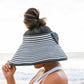 100% Breathable Straw Foldable Bow Stripe Adjustable Velcro Sun Visor | One Size