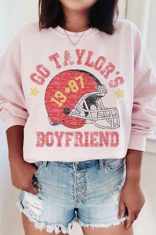 Go Taylor's Boyfriend Football Graphic Sweatshirt