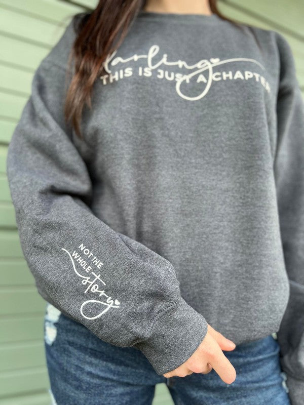 Plus Size Darling This Is Just A Chapter Long Sleeve  Sweatshirt